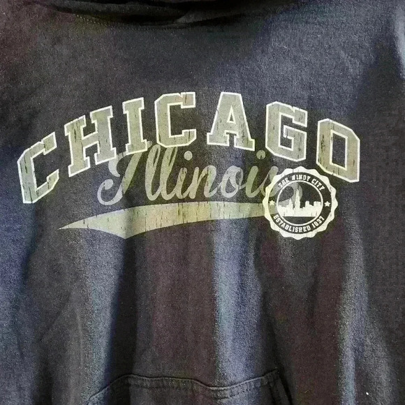 Gildan Chicago Illinois hoodie sweatshirt women's size small/medium blue - Picture 2 of 3